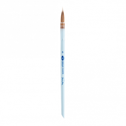 Кисть "Белые Ночи" №6, колонок и белая синтетика, круглая, ручка короткая Кисть "Белые Ночи" №6, колонок и белая синтетика, круглая, ручка короткая
