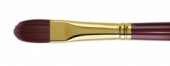 Кисть художественная "Вернисаж", синтетика бордовая, плоскоовальная, длинная ручка №24