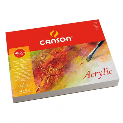УЦЕНКА CANSON Блок бумаги для акрила 400г/м.кв 32*41см Фин 50л склейка по длинной стороне