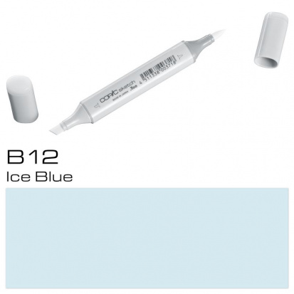 Маркер спиртовой двусторонний Copic "Sketch", цвет №B12 голубой лед