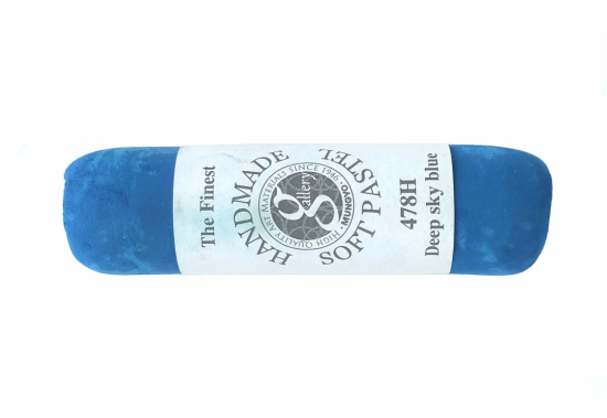 Пастель сухая мягкая круглая ручной работы №478, глубокий небесно-голубой