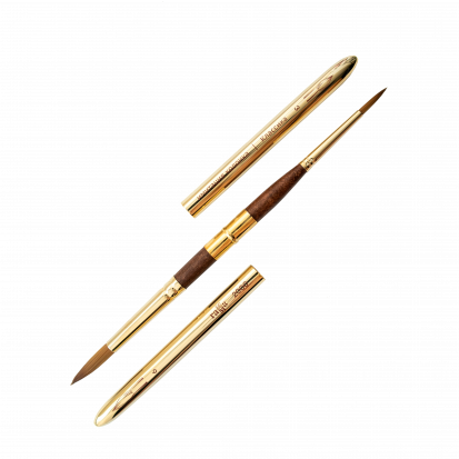 Кисть художественная "Классика", им. колонка, двухстороняя  круглая, №3 и №6, складная ручка