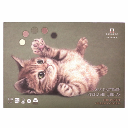 Склейка для пастели "Теплые цвета" 5 цв. 160г/м2 А4 15л
