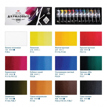 Набор акрил Мастер Класс 12*18 мл