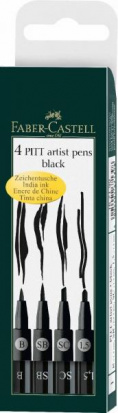 Набор капиллярных ручек Pitt Pen "Чёрные", 4 шт