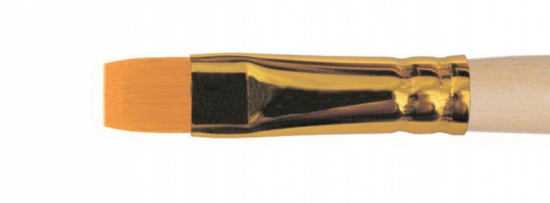 Кисть синтетика плоская, длинная ручка "1322" №16 для масла, акрила, гуаши, темперы