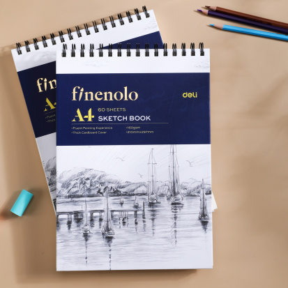 Альбом для графики Finenolo 160г/м2 A4 60л спираль по короткой стороне твердая обложка