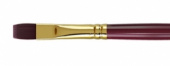 Кисть художественная "Вернисаж", синтетика бордовая, плоская, длинная ручка №2