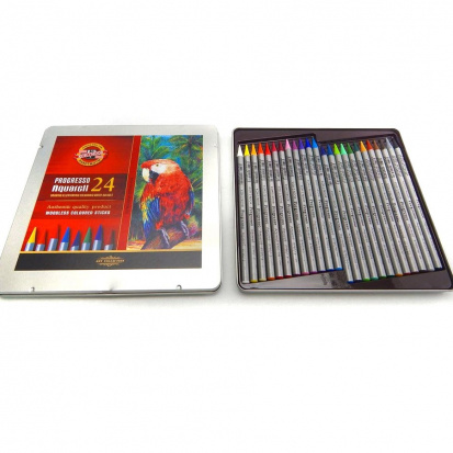 Набор карандашей акварельные "Progresso Aquarell", 24цв., метал.пенал Набор карандашей акварельные "Progresso Aquarell", 24цв., метал.пенал