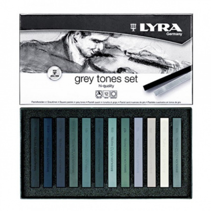 Профессиональная сухая пастель 12 оттенков (серые тона) Профессиональная сухая пастель 12 оттенков (серые тона)