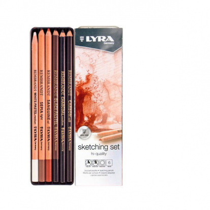 Набор карандашей художественных Lyra Rembrandt  "Sketching set" 6 шт в металл. коробке