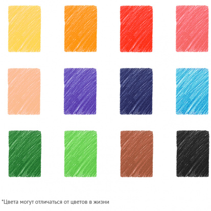 Карандаши цветные Гамма "Мультики", 12цв., трехгранные, заточен., картон. упаковка, европодвес