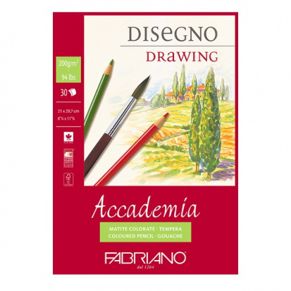 Склейка для рисования "Accademia" 200г/м2 А4 мелкозернистая 30л по 1 стороне