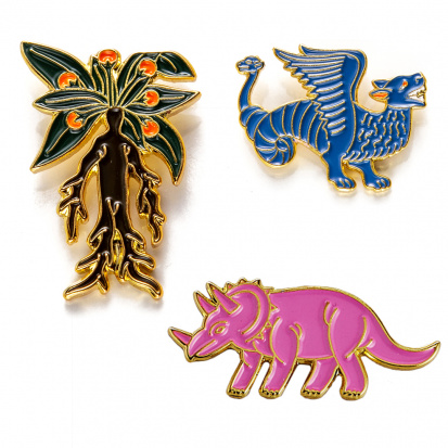 Значки эмалированные "Существа", 3шт Значки эмалированные "Существа", 3шт