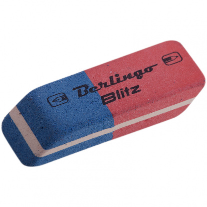 Ластик "Blitz", скошенный, комбинированный, натуральный каучук, 42*14*8мм