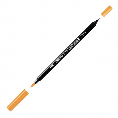 Маркер-кисть двусторонняя "Le Plume II", кисть и ручка 0,5мм, горчица sela25