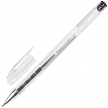 Ручка гелевая "Jet", корпус прозрачный, узел 0,5мм, линия 0,35мм, черная sela25