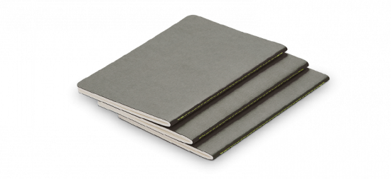 Набор 3-х тетрадей Лами, мягкий переплет, формат А5, серый цвет, 64 страницы, 90г/м2