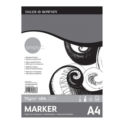 Альбом для маркеров Daler Rowney "Simply", 70 г/м2 40 листов А4 