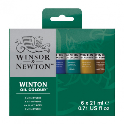 Набор масляных красок "Winton", 6 цв. по 21мл sela