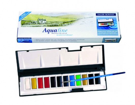 Набор акварельных красок в кюветах Daler Rowney "Aquafine", 12шт