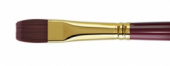 Кисть художественная "Вернисаж", синтетика бордовая, плоская, длинная ручка №24