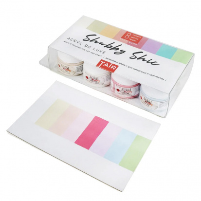 Набор акриловых красок "Де Люкс", Шебби шик, 8цв, 20мл