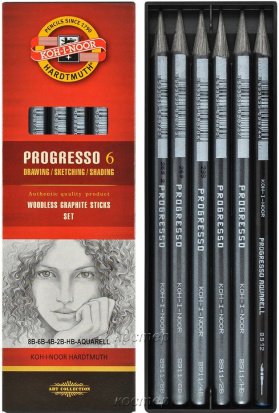 Карандаши чернографит акварель Progresso набор 6 шт
