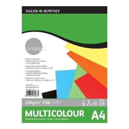 Альбом цветной бумаги Daler Rowney "Simply", 120 г/м2 21 лист А3 