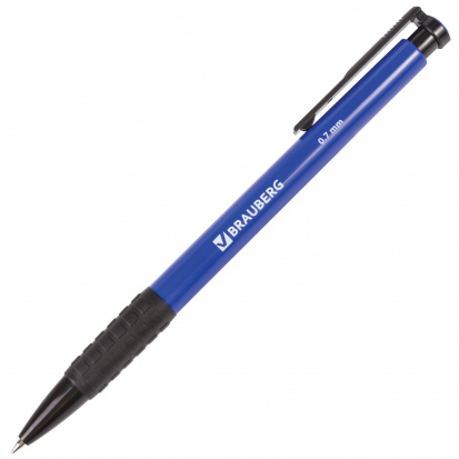 Ручка шариковая автоматическая "Explorer", корпус синий, узел 0,7мм, линия 0,35мм, синяя sela25