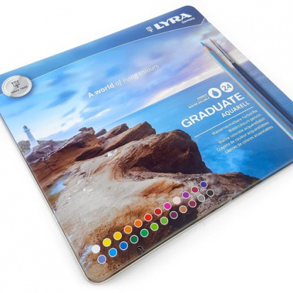 УЦЕНКА Акварельные цветные карандаши "LYRA GRADUATE AQUARELL", 24 шт, в металле