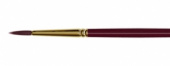 Кисть художественная "Вернисаж", синтетика бордовая, круглая, длинная ручка №8