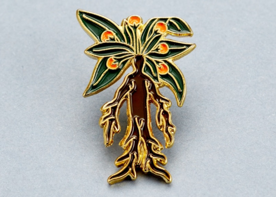 Значок эмалированный, Мандрагора