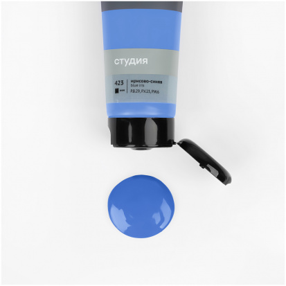 Краска акриловая художественная Гамма "Студия", 75мл, пластиковая туба, ирисово-синяя Краска акриловая художественная Гамма "Студия", 75мл, пластиковая туба, ирисово-синяя