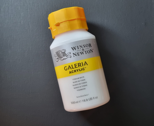 Акриловые краски "Galeria", баночка 500 мл, белый титан