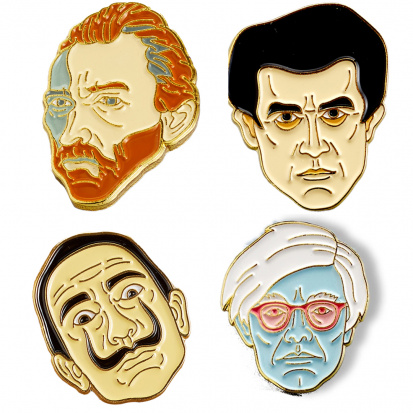 Значки эмалированные "Художники", 4шт