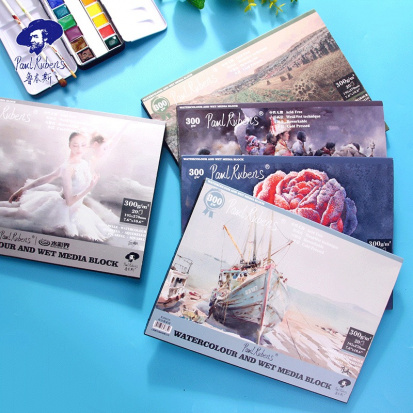 Скетчбук для акв. "Лодка", склейка, 300 г/м2, А4 (195х270мм), 50% хлопок, среднезернистая, 20л