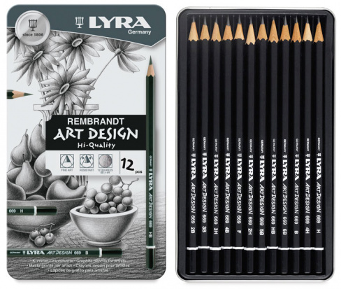 УЦЕНКА ART DESIGN Карандаши художественные 12 цв в метал коробке 