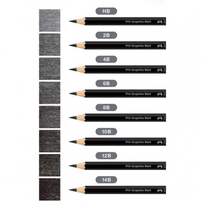 Комплект графитовых карандашей "Pitt Graphite Matt" HB-14B, 7 шт