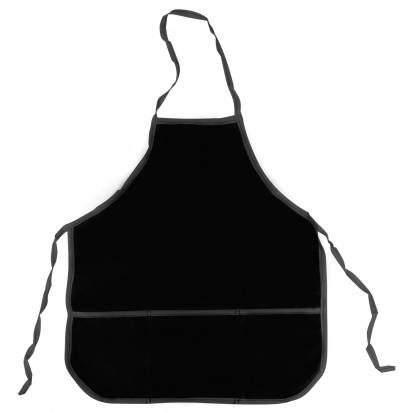 Фартук для труда и занятий творчеством с карманом, черный, 44х55 см