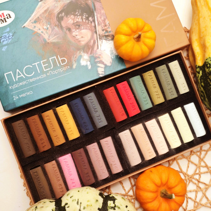 Пастель художественная, 24 цвета "Портрет", картон. упак