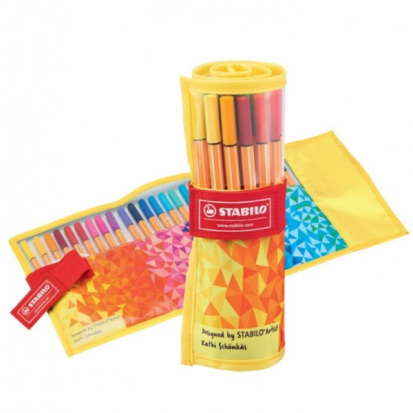 Набор капиллярных ручек "Point 88" FAN в текстильном футляре на липучке 25 цв., толщина 0,4мм Набор капиллярных ручек "Point 88" FAN в текстильном футляре на липучке 25 цв., толщина 0,4мм