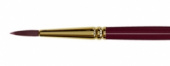 Кисть художественная "Вернисаж", синтетика бордовая, круглая, длинная ручка №18
