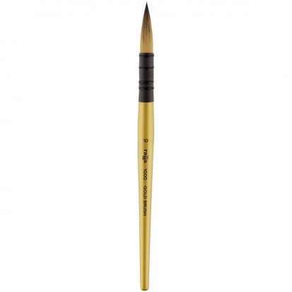 Кисть художественная синтетика Гамма "GOLD BRUSH", круглая №10, французское крепление, кор. ручка