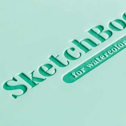 Скетчбук для акварели 40л., 145*145 Greenwich Line, бирюзовый, 200г/м2, кожзам, на резинке