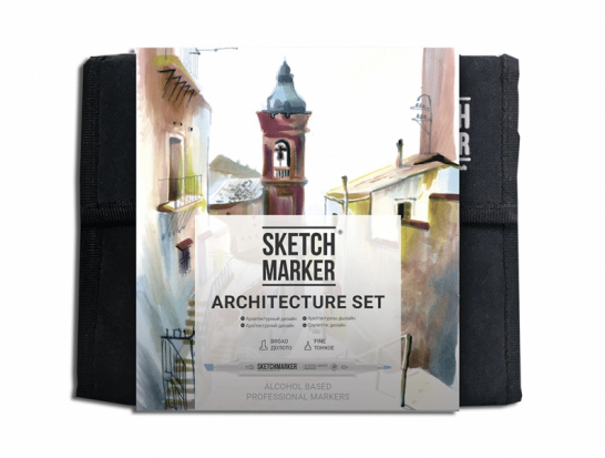Набор маркеров Sketchmarker Architecture Set 36шт архитектура + сумка органайзер