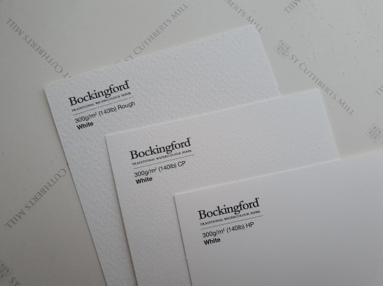 Склейка для акварели "Bockingford", белая, Fin \ Cold Pressed, 300г/м2, 13x35см, 12л