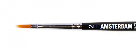 Кисть для акрила "Amsterdam 342" синтетика мягкая плоская, ручка короткая №2