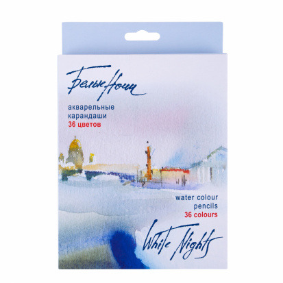 Набор акварельных карандашей "Белые Ночи", 36 цветов, в картонной коробке