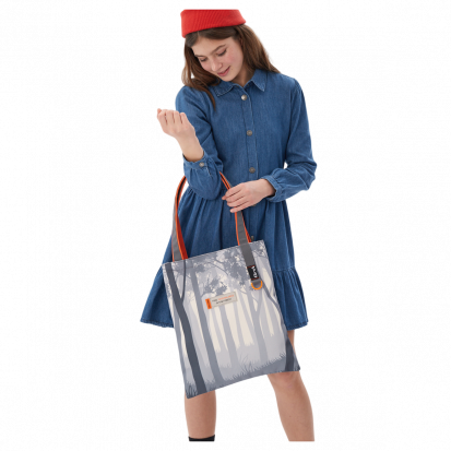 Комлект "Forest": сумка-шоппер, хлопковый скетчбук, набор акварели, кисть, карандаш и ластик